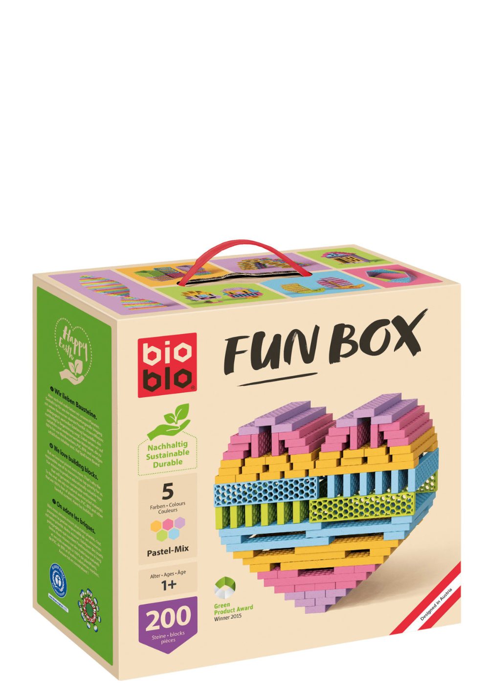 Bioblo Fun Box 'Pastell Mix' mit 200 Bausteinen