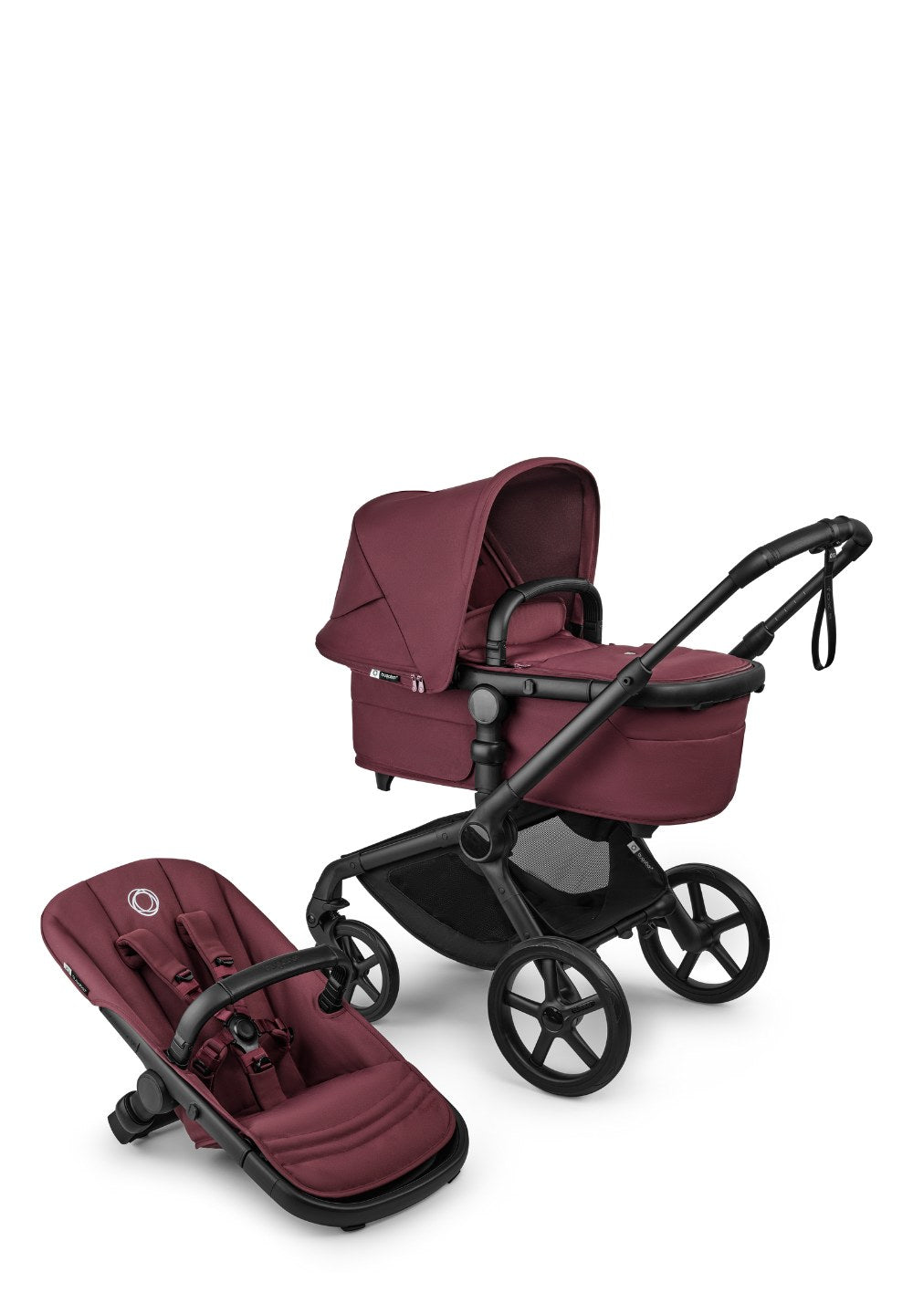 Bugaboo Fox 5 Renew Kinderwagen-Set Black / Dark Cherry