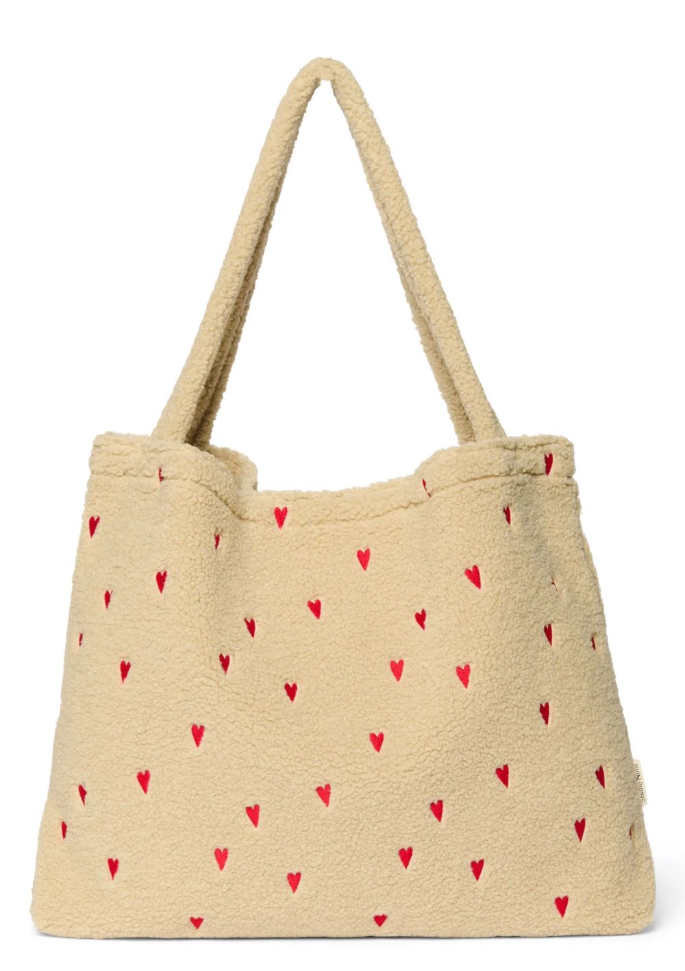 Studio Noos Tasche 'Teddy Mom-Bag' Ecru Hearts