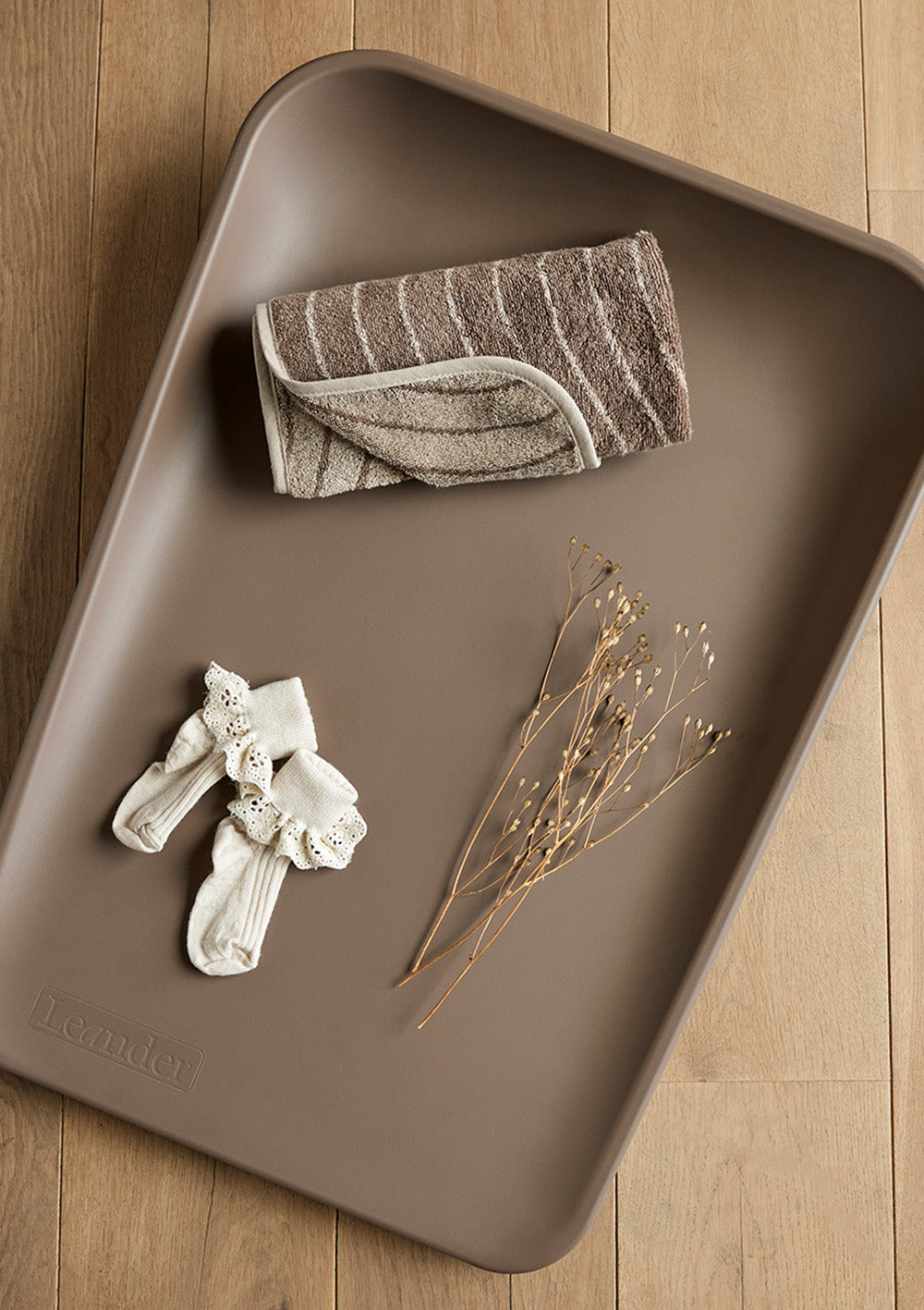 Leander Topper Wickelauflage Organic 'Woodland' Mocca