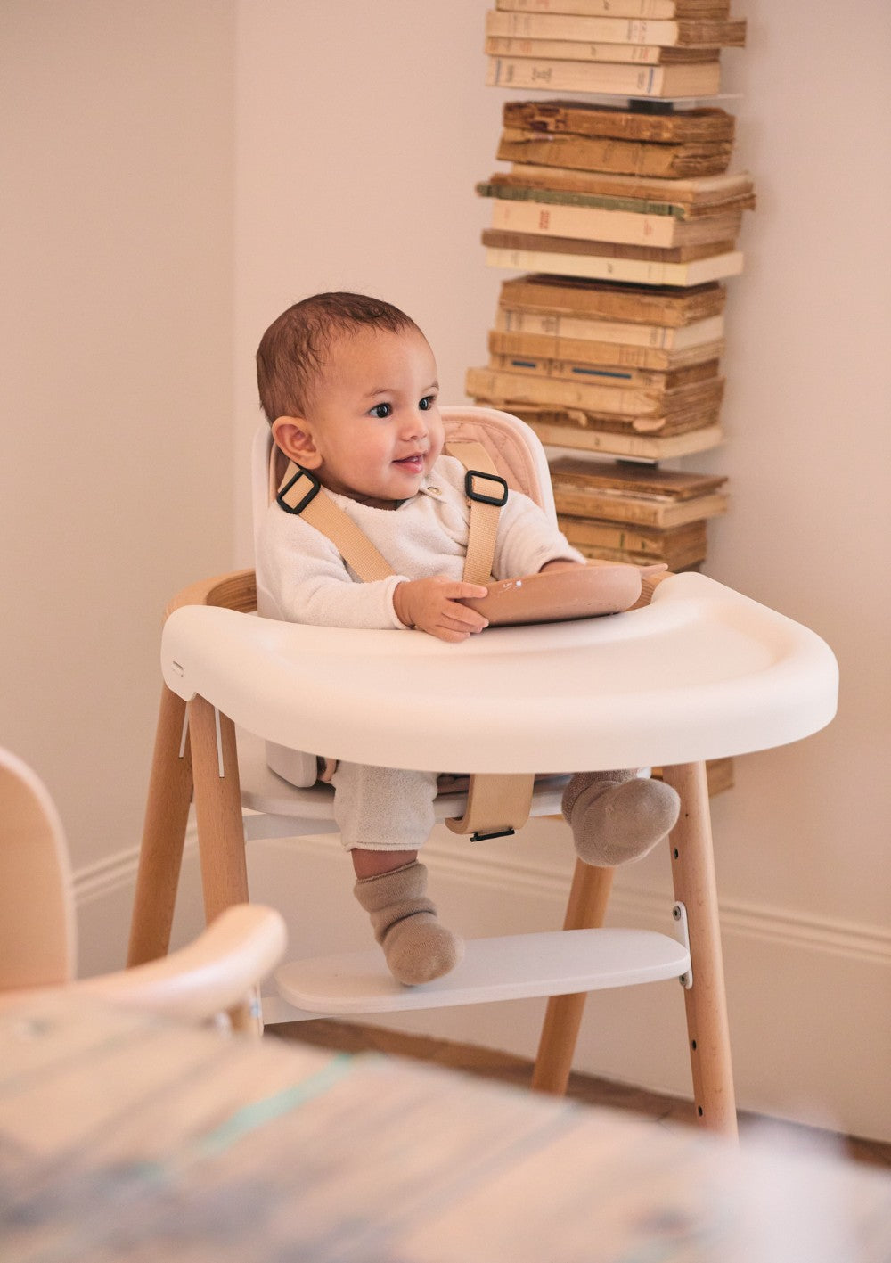 Charlie Crane Hochstuhl 'Tobo' white mit Baby-Set & Tablett