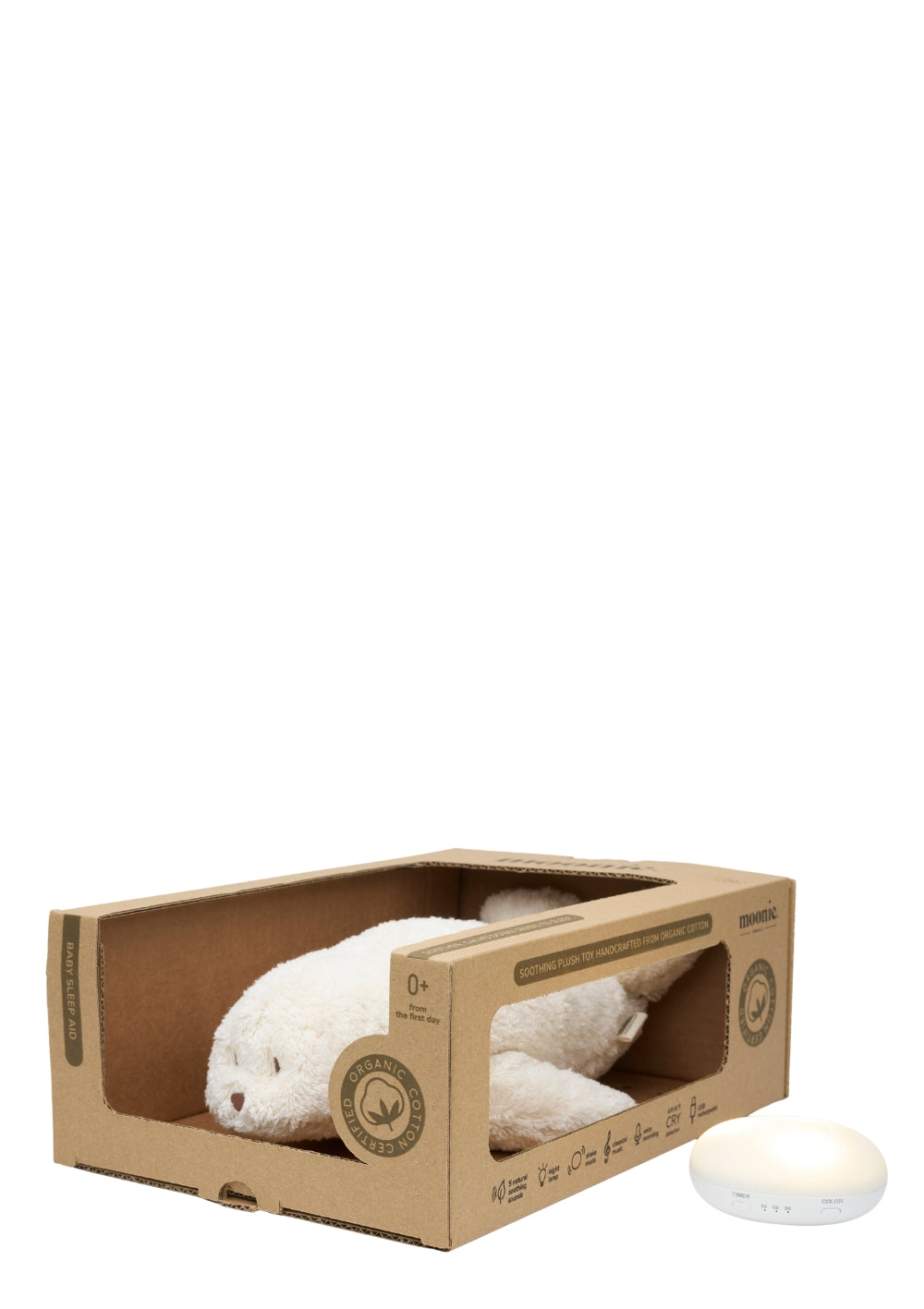 moonie Robbe mit Licht 'Organic Humming Seal' Polar
