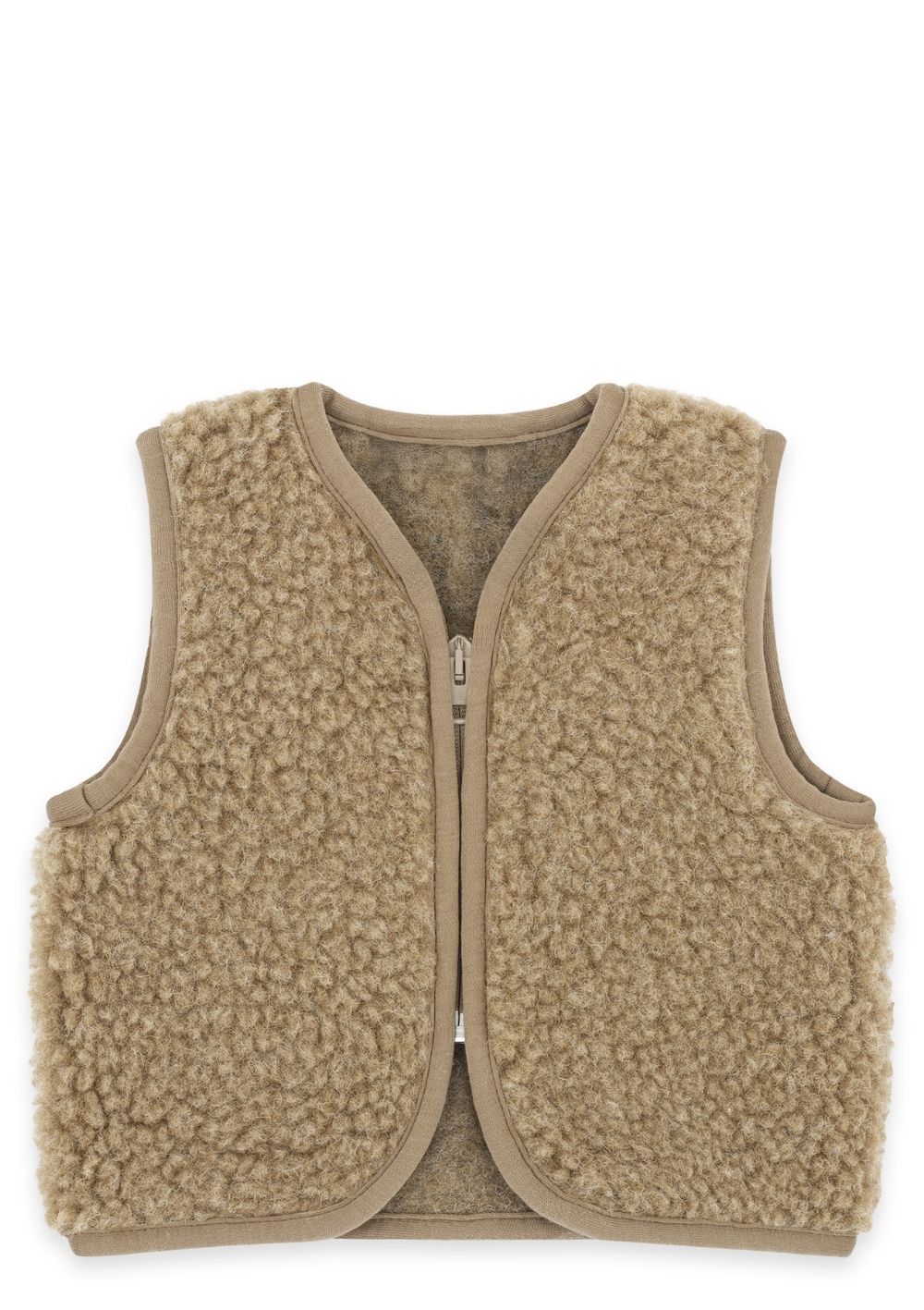 emma & noah Merino Teddy Weste Essential Taupe