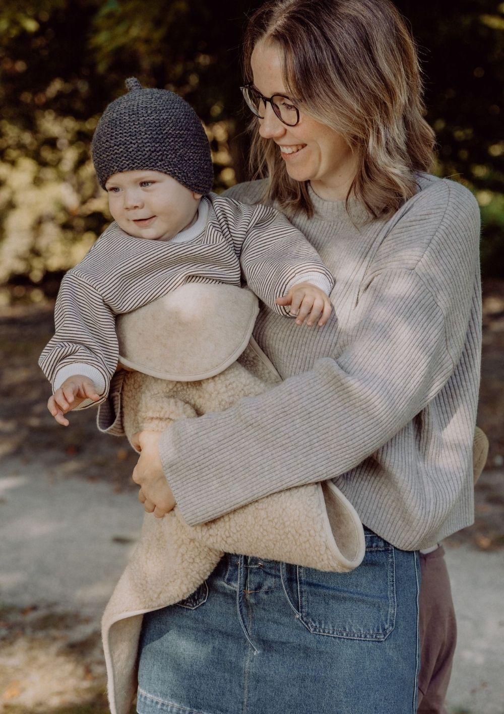 emma & noah Merino Teddy Kuscheldecke Essential Beige 95 x 75 cm