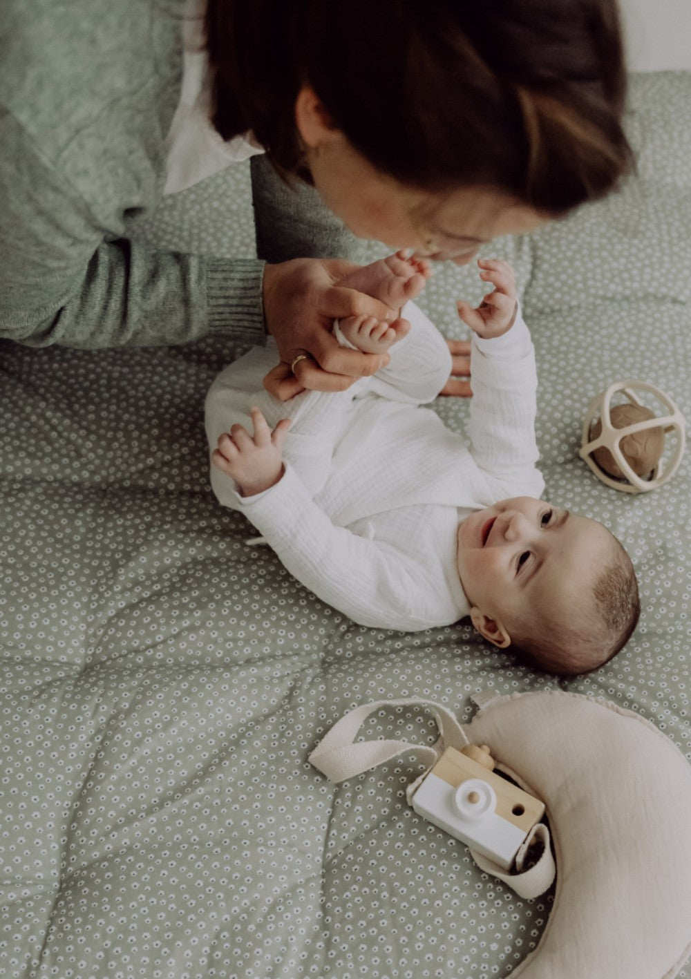 emma & noah Krabbeldecke Blume Salbei 120 x 120 cm