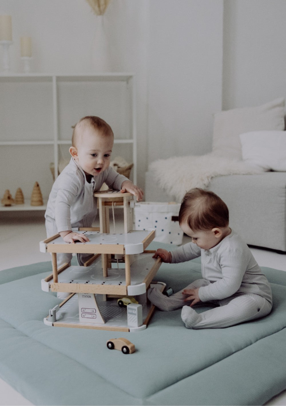 emma & noah Krabbeldecke Mini Piqué Essential Mint 120 x 120 cm