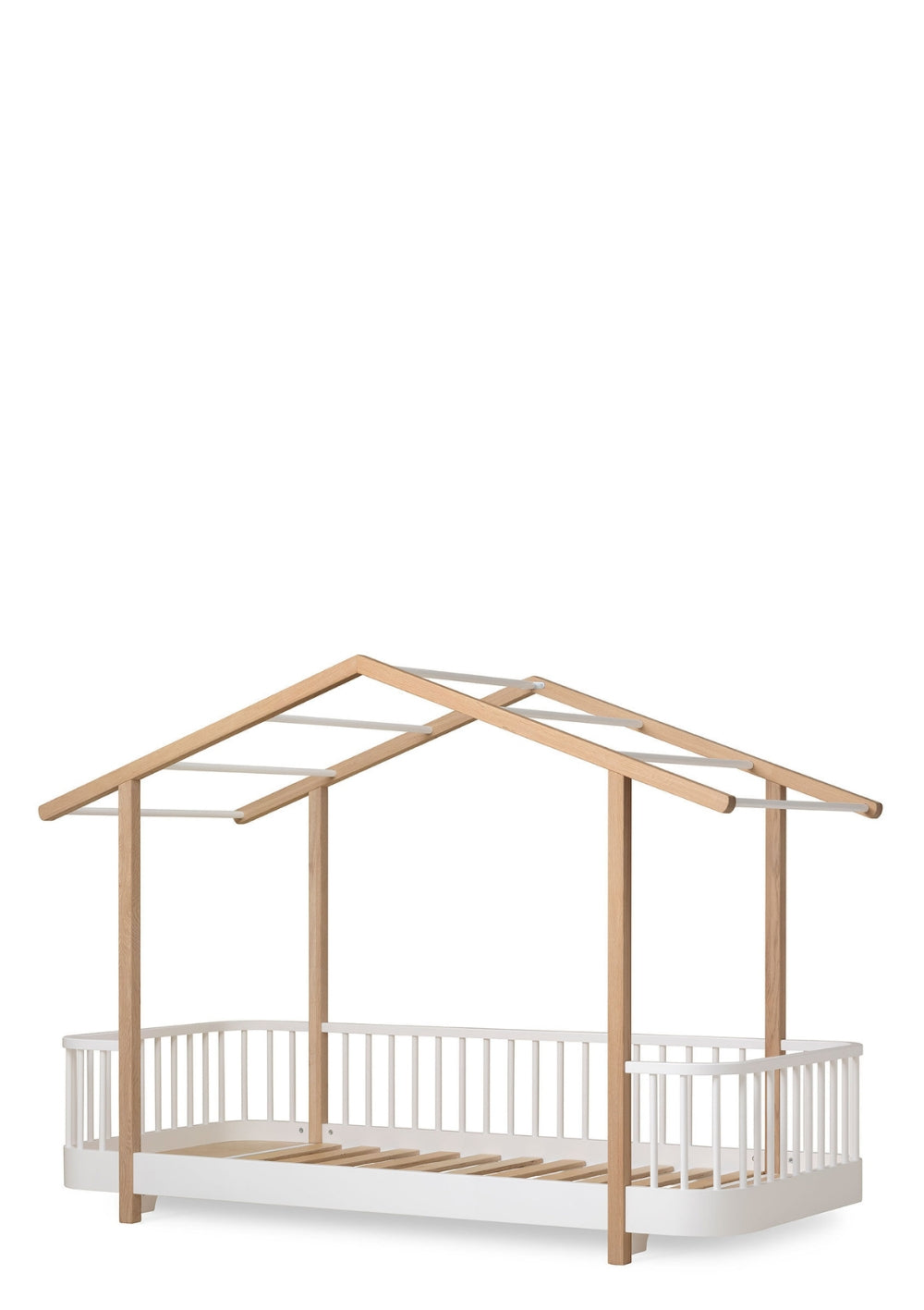 Oliver Furniture Hausbett 'Wood Original' Weiß / Eiche 200 x 90 cm