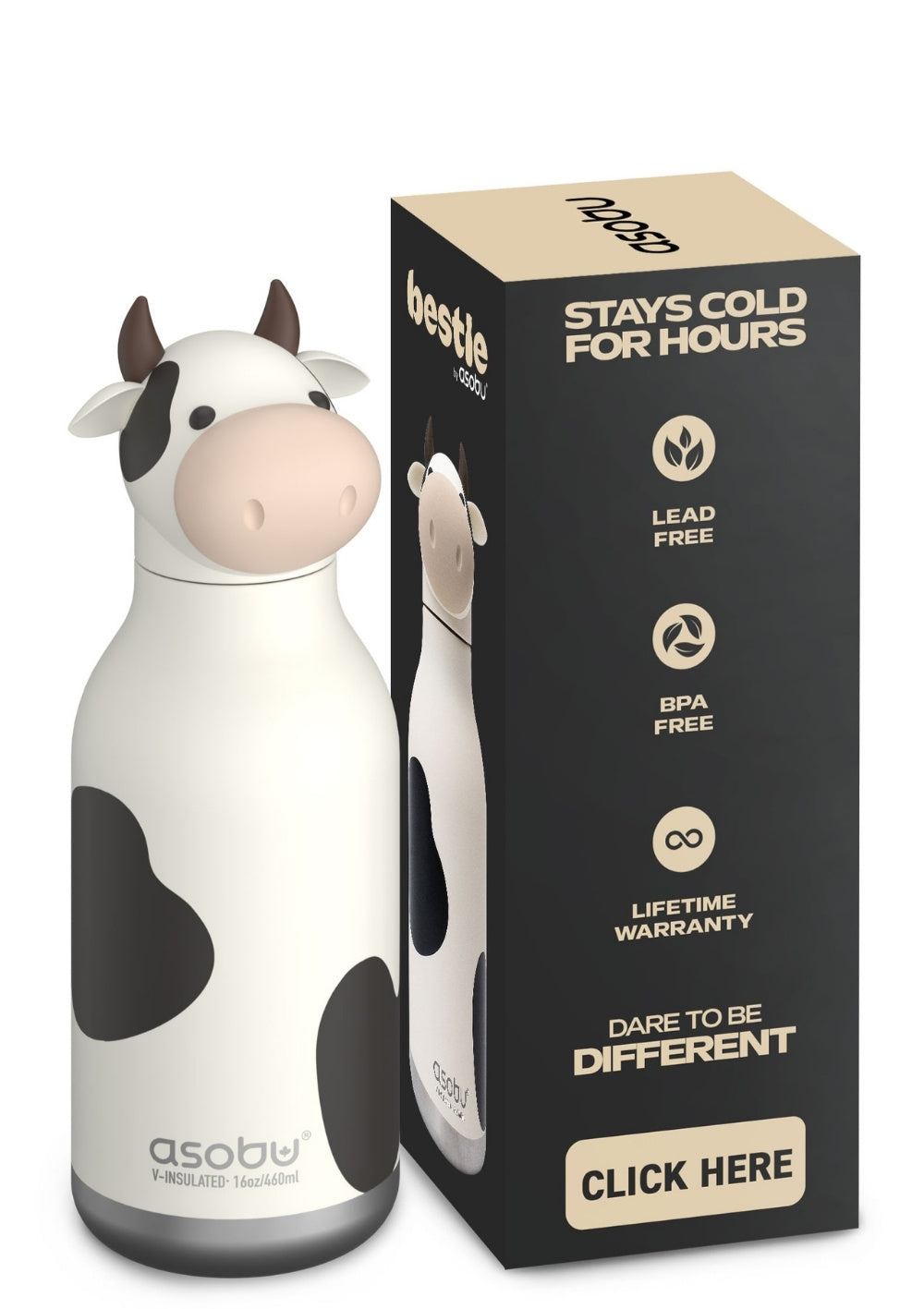 Asobu Trinkflasche 'Bestie' Willow the Cow