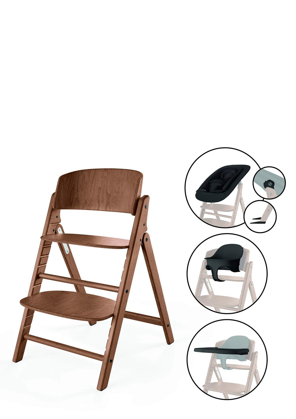 Cybex Hochstuhl 'Click & Fold'  4-in-1 Set All Natural Dark