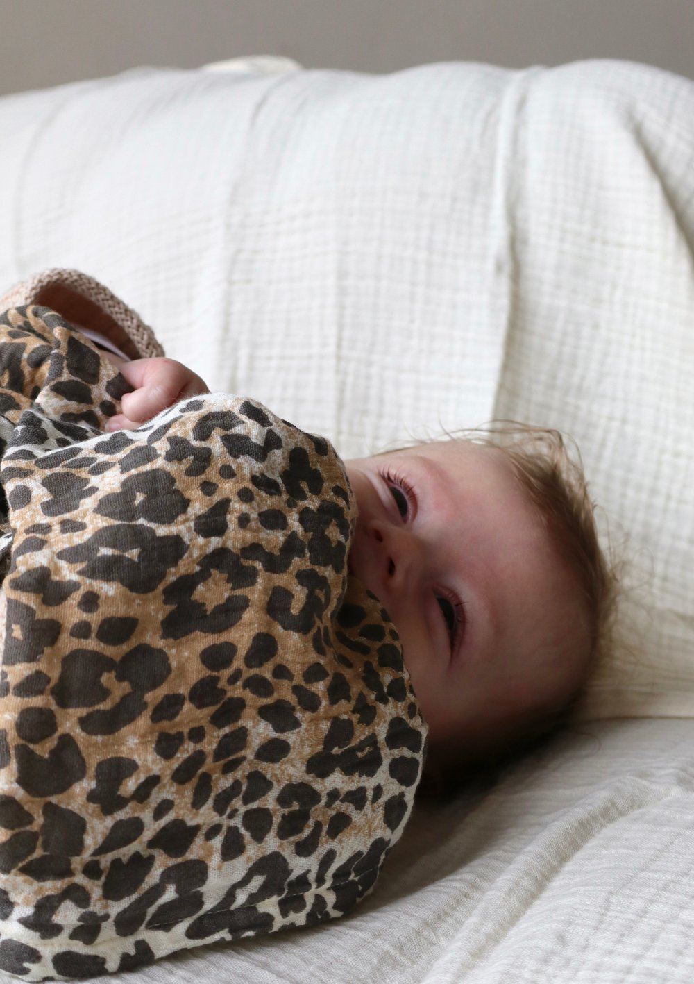 Studio Noos Musselin Mulltuch 'Swaddle Print Large' Leopard 120 x 120 cm