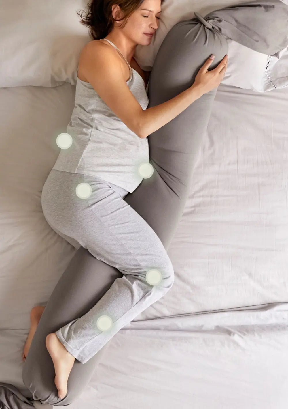 bbhugme Schwangerschaftskissen Stone mit 5-Punkt-Körperunterstützung für Bauch, Rücken, Becken, Knie und Beine