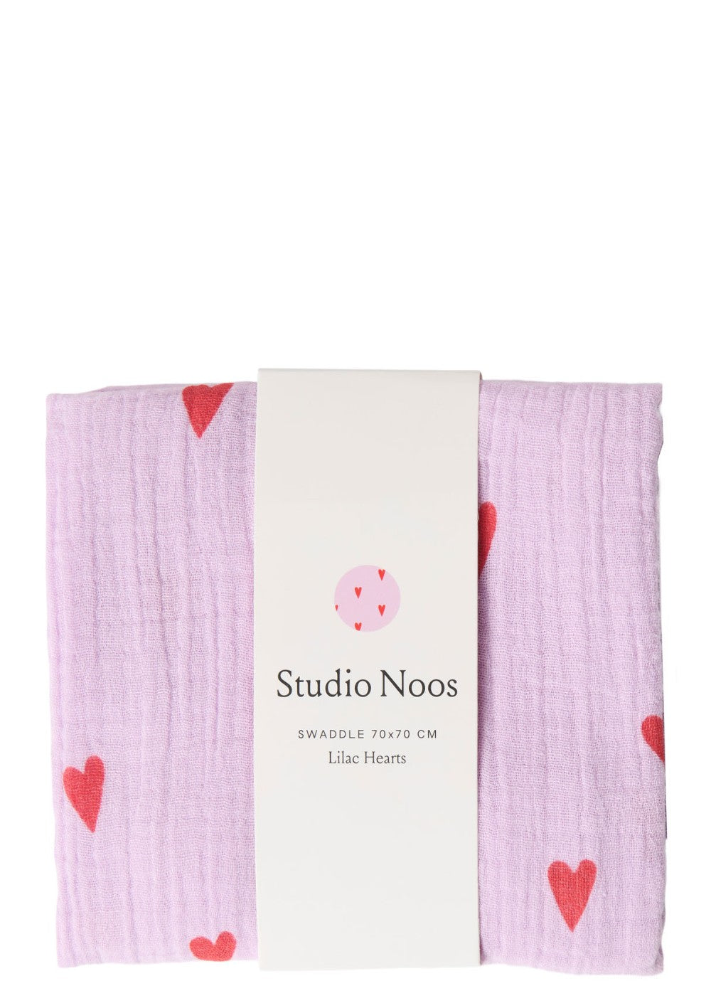 Studio Noos Musselin Mulltuch 'Swaddle Print Medium' Purple Hearts 70 x 70 cm