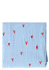 Musselin Mulltuch 'Swaddle Print Large' Light Blue Hearts 120 x 120 cm