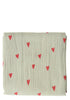 Musselin Mulltuch 'Swaddle Print Large' Green Hearts 120 x 120 cm