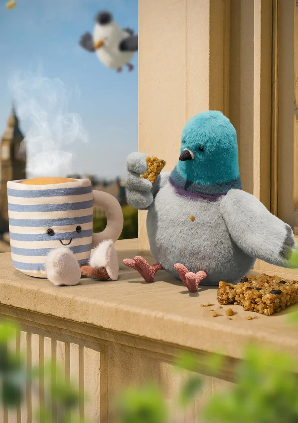 Jellycat Teetasse Kuscheltier 'Amuseables Rosie Lea Mug of Tea' & Taube Kuscheltier 'Strutton Pigeon'