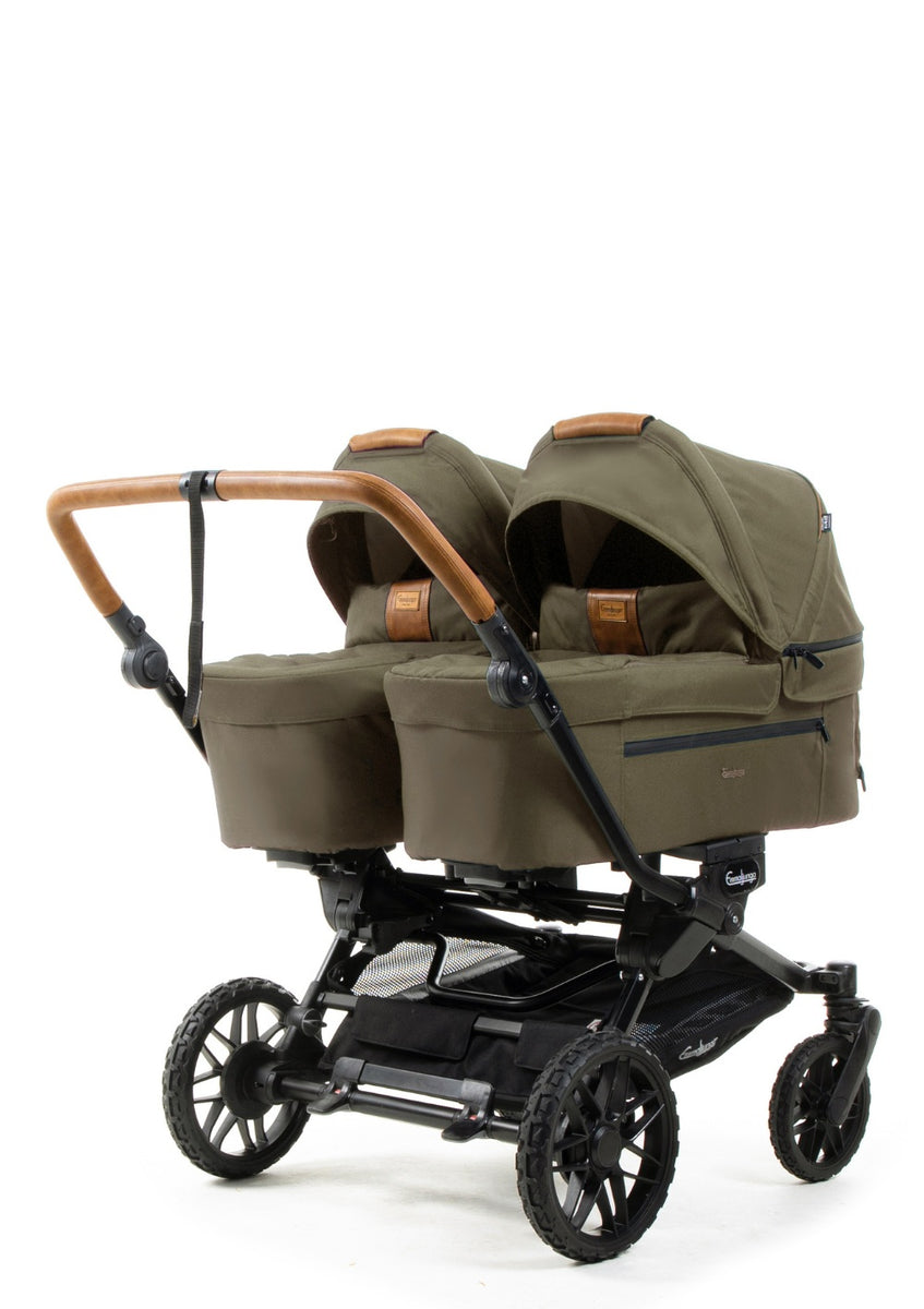 sonnensegel zwillingskinderwagen Emmaljunga Zwillingskinderwagen 'Double SENTO ERGO+' Outdoor Olive