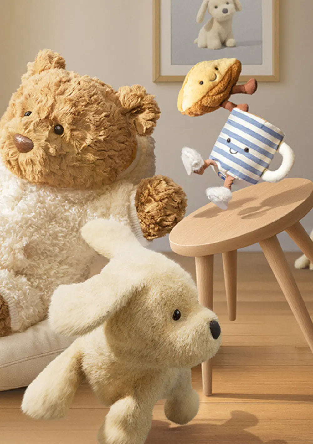 Jellycat Kuscheltiere 'Golden Puppy',  'Amuseables Rosie Lea Mug of Tea' &   'Bartholomew Bear'