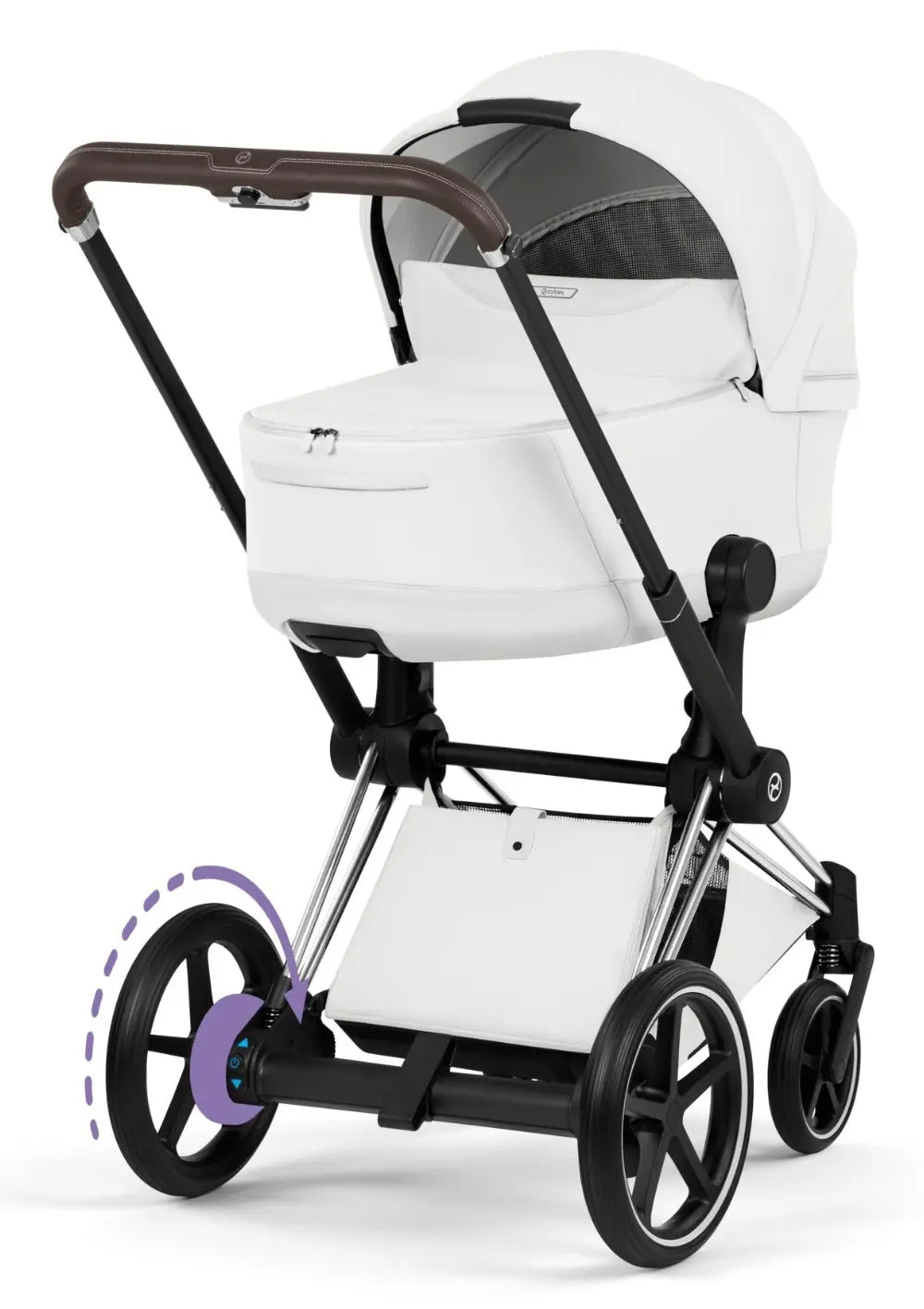 Cybex Kinderwagen-Set 'e-Priam Style' Off White (Frame Chrome Black)