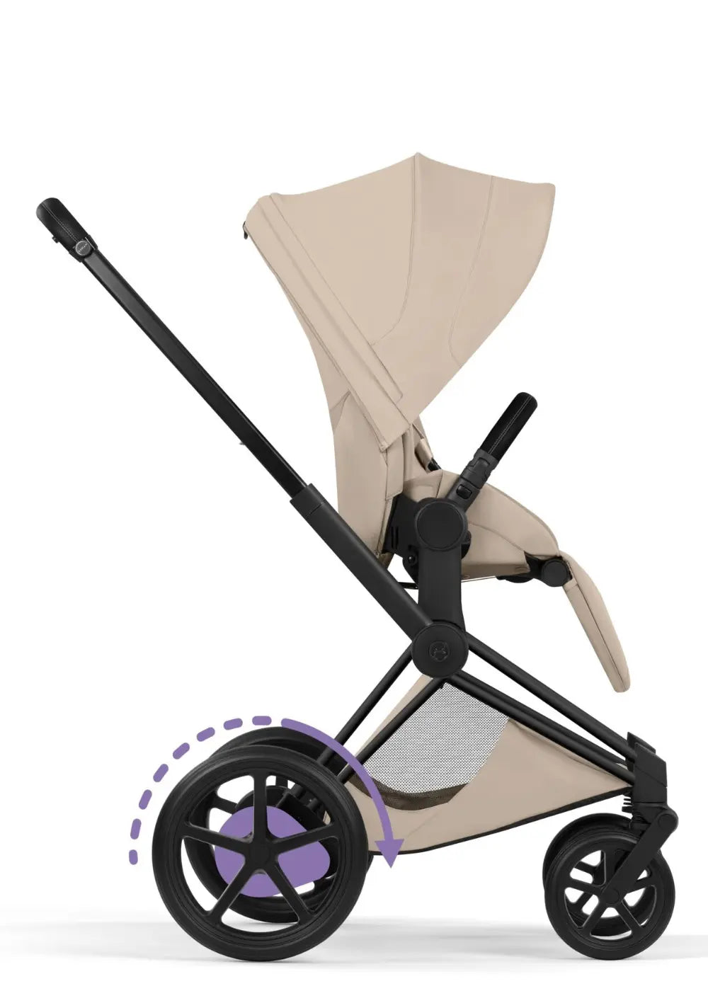 Cybex Kinderwagen-Set 'e-Priam Style' Cozy Beige (Frame Matt Black)