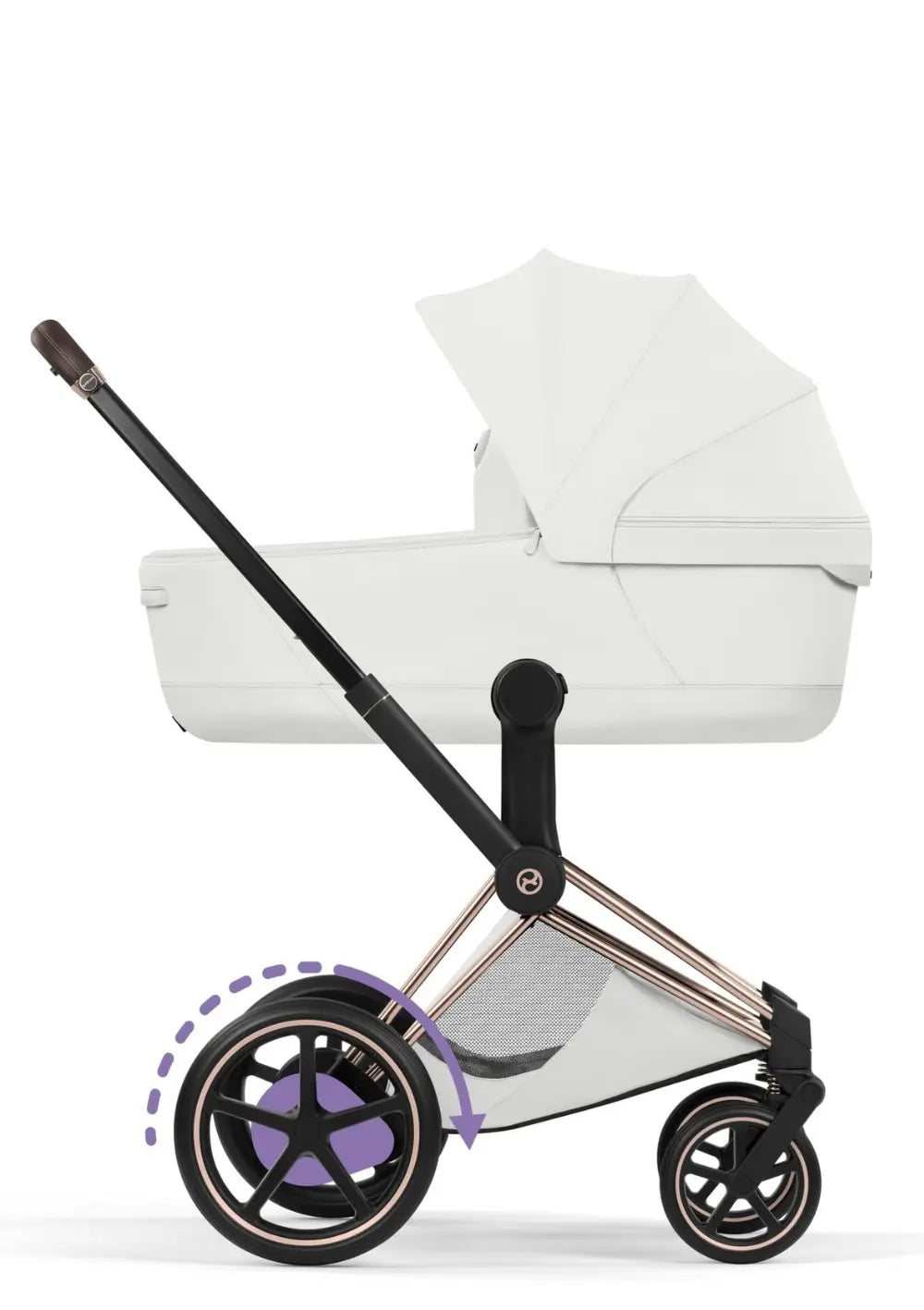 Cybex Kinderwagen-Set 'e-Priam Style' Off White (Frame Roségold)