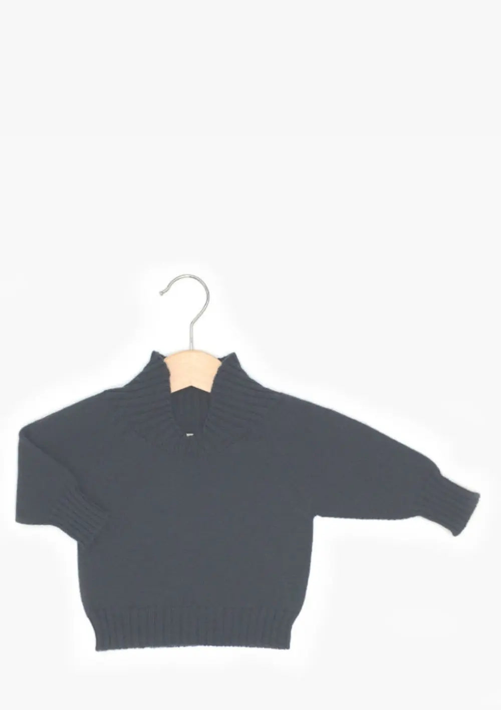Merino Babypullover mit dehnbarem Halsausschnitt Indigo