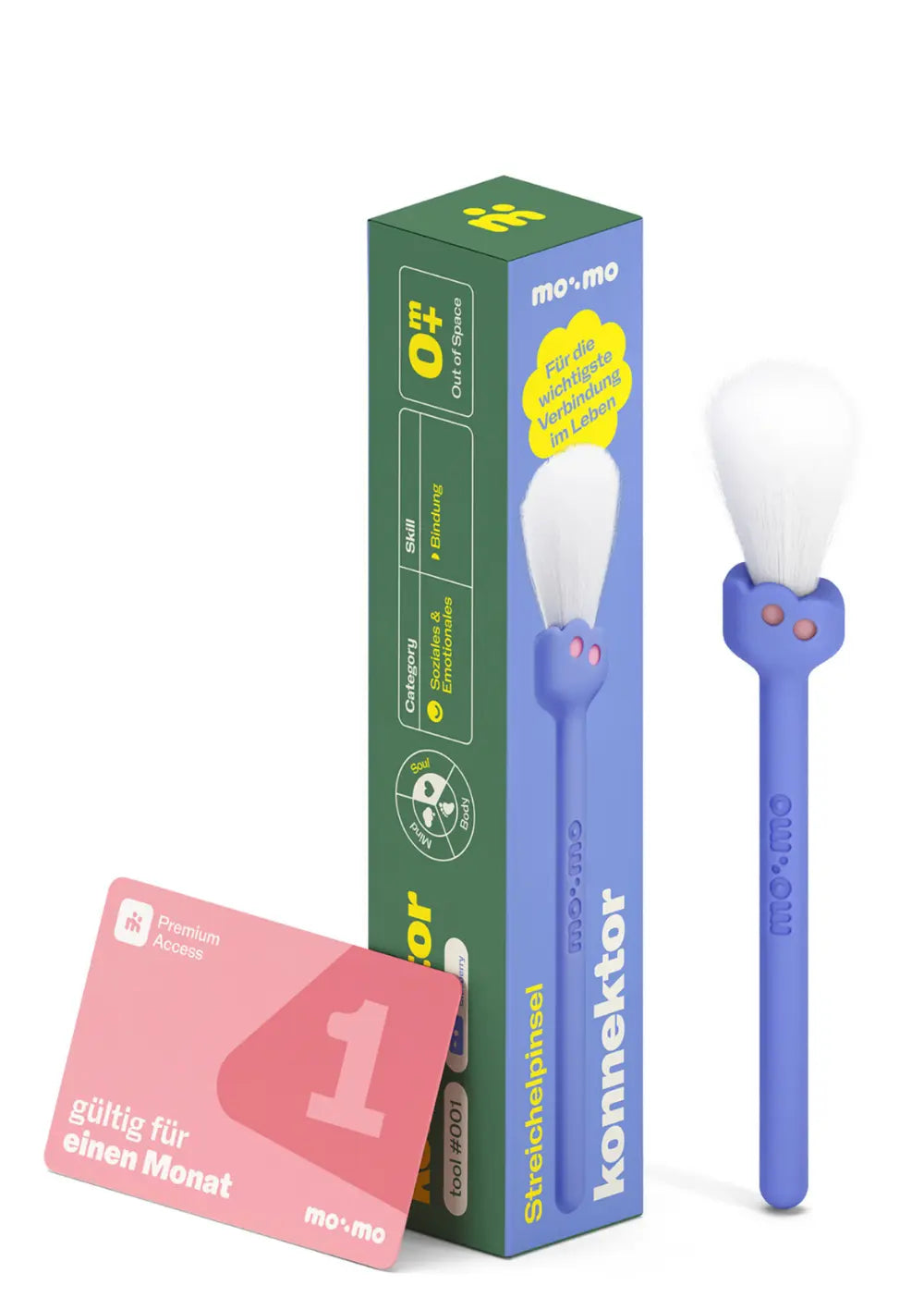 mo:mo Starter-Set 'Konnektor' Streichelpinsel mit App-Zugang Blueberry
