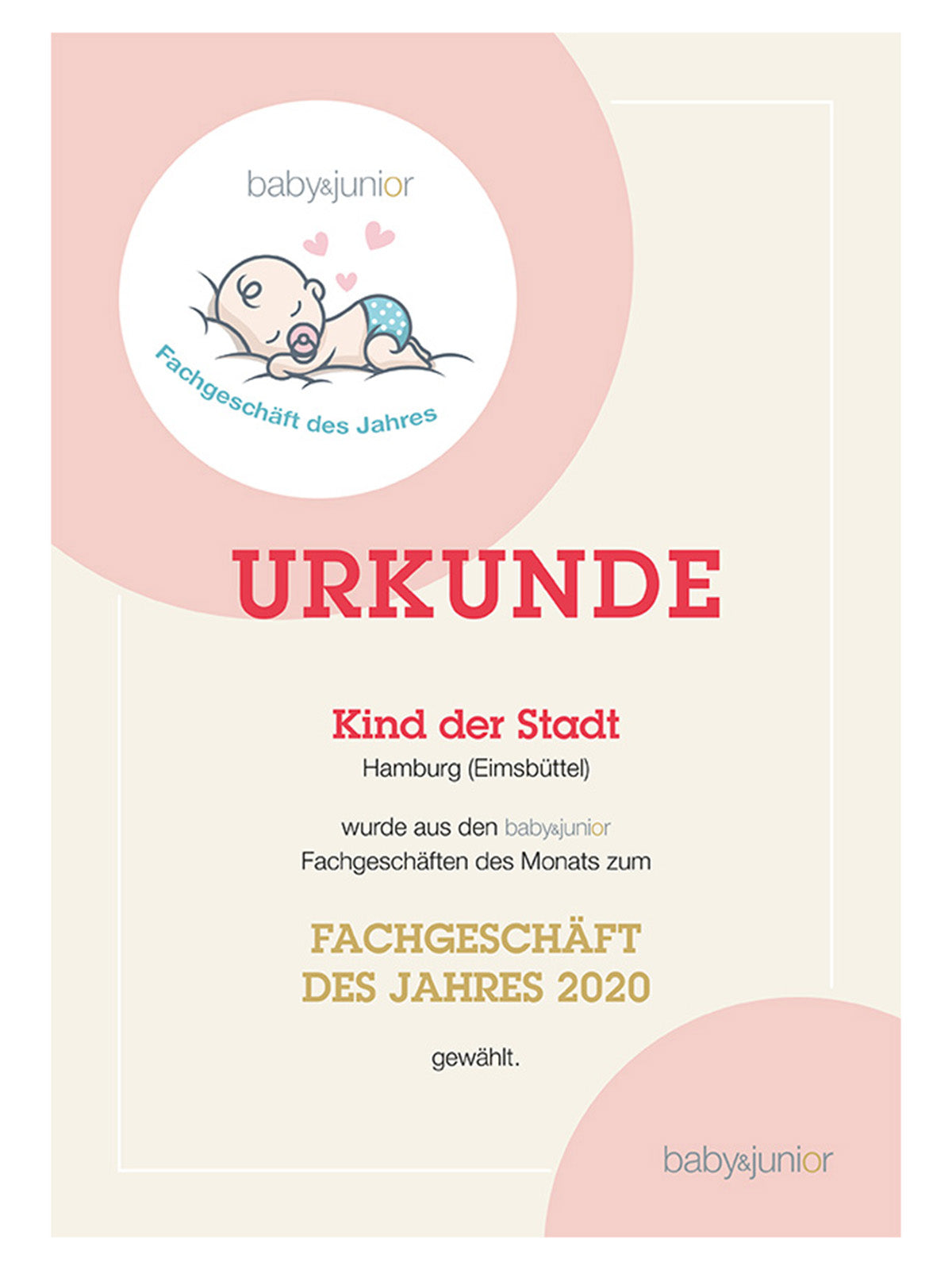 Fachgeschäft des Jahres - baby&junior x KDS Hamburg