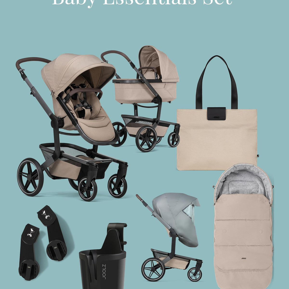 DJECO Kinderwagen Astro Rocket - Buntes Holzspielzeug