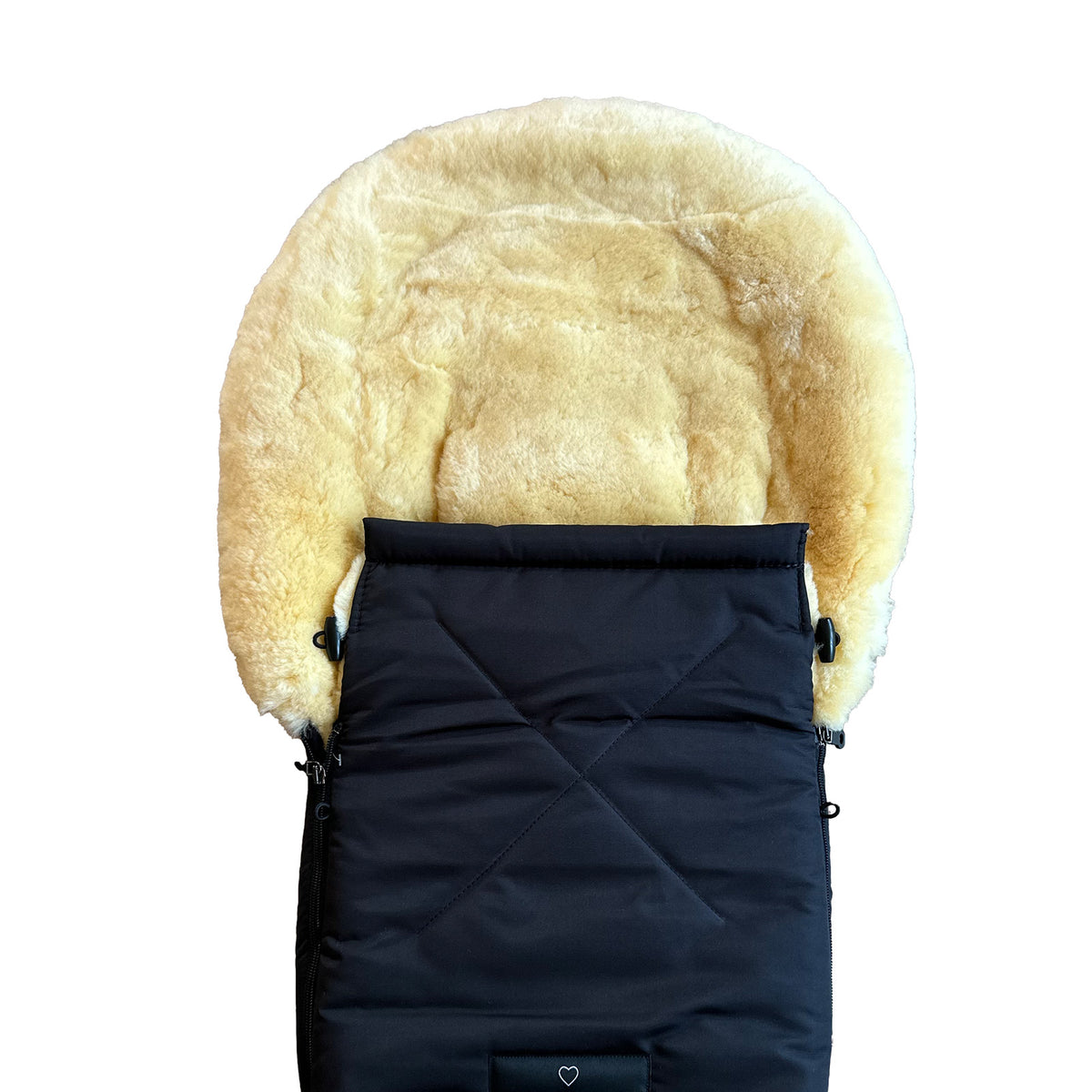 schlafsack lammfell KIND DER STADT Premium Lammfell-Fußsack für Babywanne & Autositz midnight-black