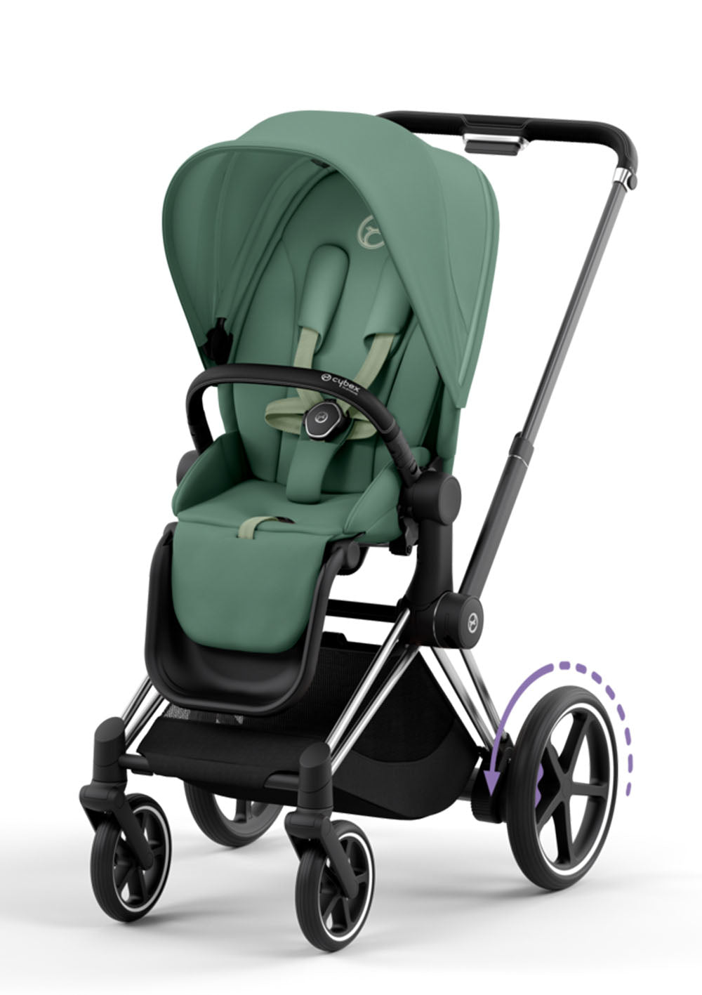 Cybex e-Priam Kinderwagen-Set Comfort Leaf Green